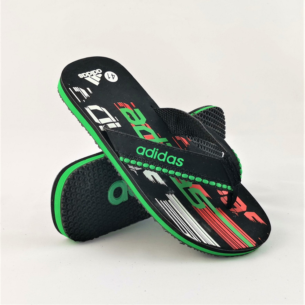 Чоловічі в'єтнамки Капці Adidas Шльопанці Чорні з зеленим Шльопарки (розміри: 45) Дніпро - фото 6
