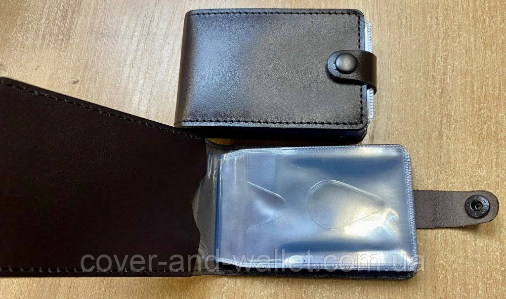 Стильна маленька візитниця ручної роботи з натуральної шкіри Grande Pelle Київ - фото 2