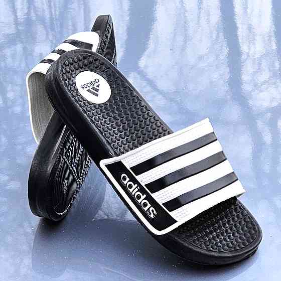 Чоловічі Білі Шльопанці Adidas Чорні Сланці Тапочки Адідас (розміри: 40,41,42,43,44) Дніпро