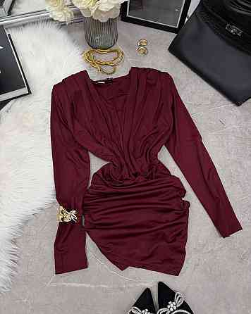 Жіноча приваблива вечірня сукня з драпіруванням. Бордовий, 46/48 Одеса