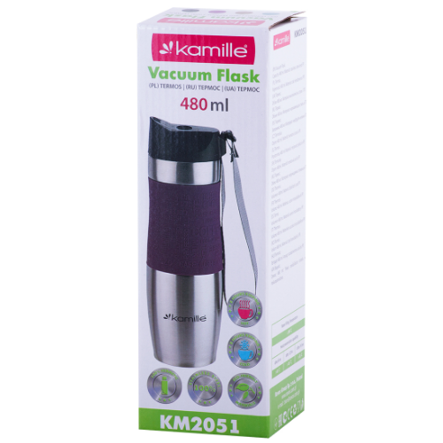 Термочашка 480мл нержавіюча сталь (мікс) KAMILLE 2051 Житомир - изображение 8