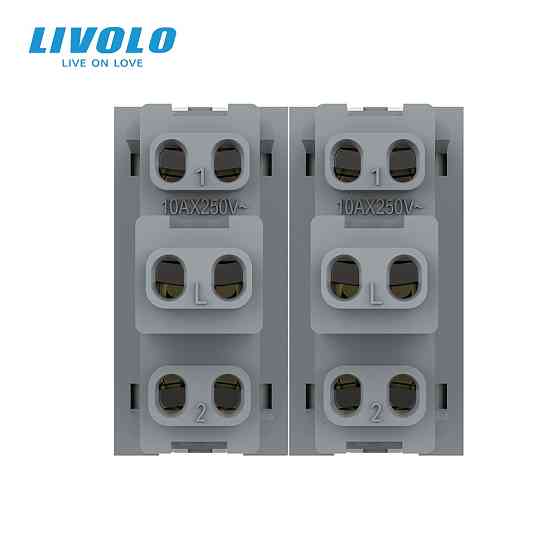 LIVOLO 2-клавішний прохідний вимикач LIVOLO, золотий, модуль без рамки (VL-FCMKS-1AP) Коломыя