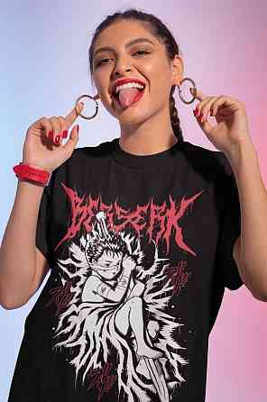 Футболка для мальчика аниме Гутс Кид Берсерк Манга оверсайз (рост от 165 до 180 ) Черний AnimeJ0818m Днепр