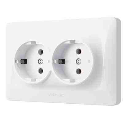 Розетка Videx BINERA 2ая із заземленням (VF-BNSK2G-W) Вінниця