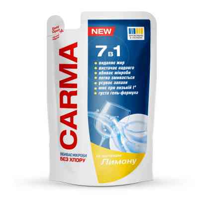 Засіб для ручного миття посуду Carma Лимон Дой-пак 400 мл (4820204702212) Вінниця