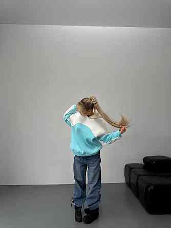 Женская базовая теплая худи на флис турецкая трехнить Бирюза Одесса