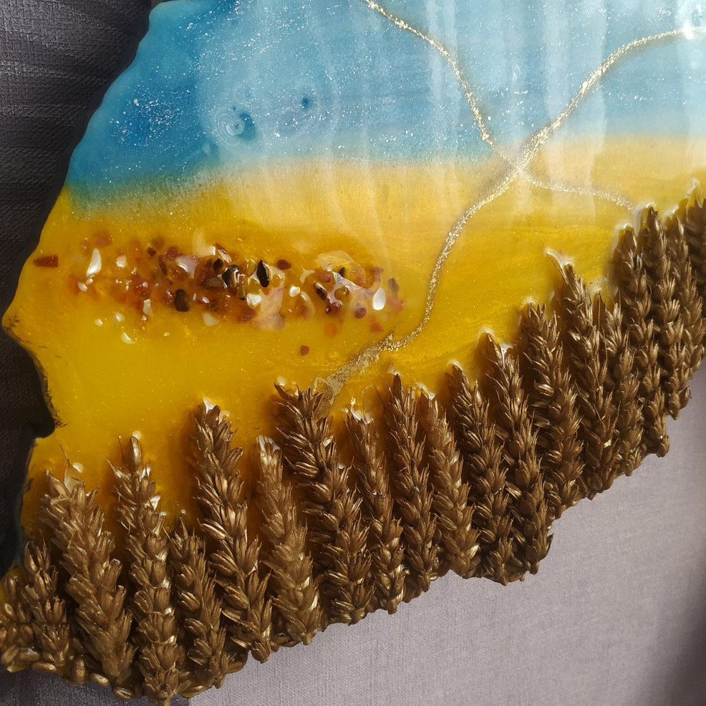 Часы настенные 100*65 см из эпоксидной смолы ручной работы 