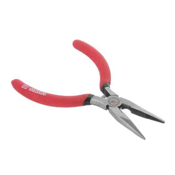 Довгогубці прямі, 115 мм, прецизійні, ізольовані двошарові рукоятки INTERTOOL HT-0130 Київ