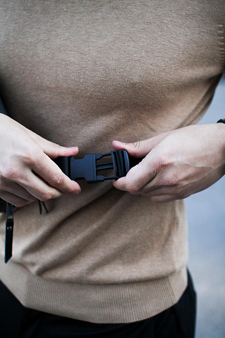 Кроссбоді, бананка із натуральної шкіри, шкіряна сумка на пояс SKILL Smart (Чорна) Суми - фото 8