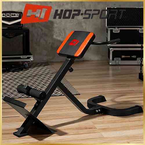 Лава для гіперекстензії з опорою тренажер для спини і преса регульована для домашніх тренувань Hop-Sport Київ