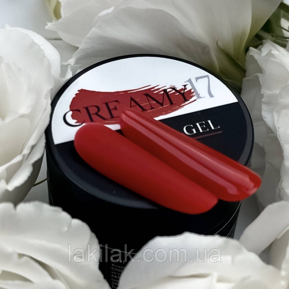 Гель для нарощення нігтів Crooz Creamy gel 17 (насичено-червоний) 15мл Херсон - фото 1