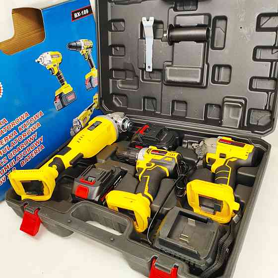 Набір гайковерт шуруповерт болгарка 25 В Boxer BX-189 набір акумуляторного інструменту OX-45 Львів