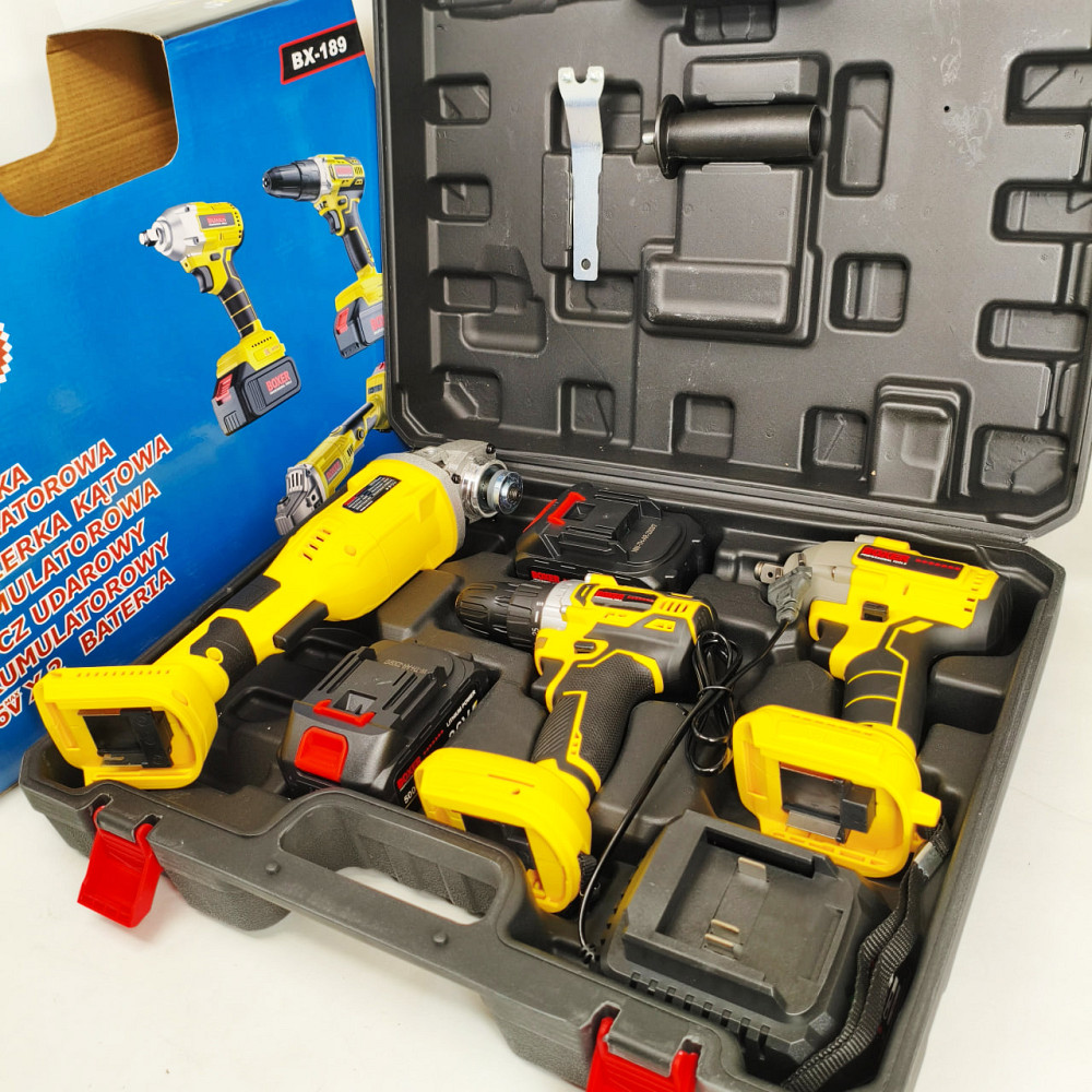 Набір гайковерт шуруповерт болгарка 25 В Boxer BX-189 набір акумуляторного інструменту OX-45 Львів - фото 4