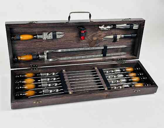 Подарунковий набір шампурів в дерев'яному кейсі для пікніка ПАТРІОТ HAPPY DAYS Тернопіль