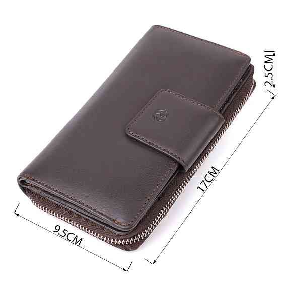 Стильный женский вертикальный кошелек из натуральной кожи Tony Perotti 20878_1 (5084 moro) Коричневый Киев