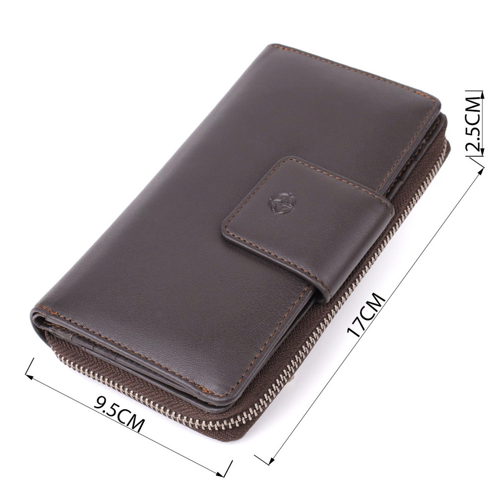 Стильный женский вертикальный кошелек из натуральной кожи Tony Perotti 20878_1 (5084 moro) Коричневый Киев - изображение 3