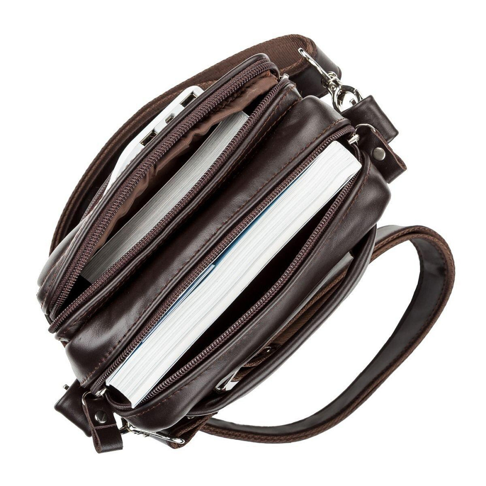 Сумка мужская кожаная Коричневая (SHVIGEL) Киев - изображение 8