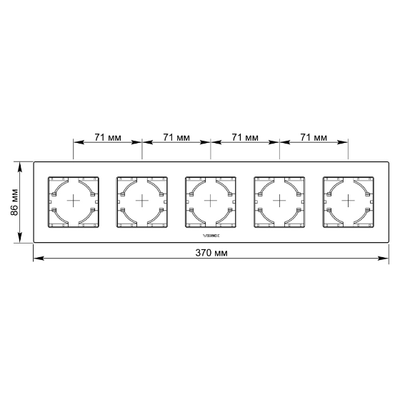 BINERA чорне скло Рамка горизонтальна 5-а Videx Житомир - фото 4
