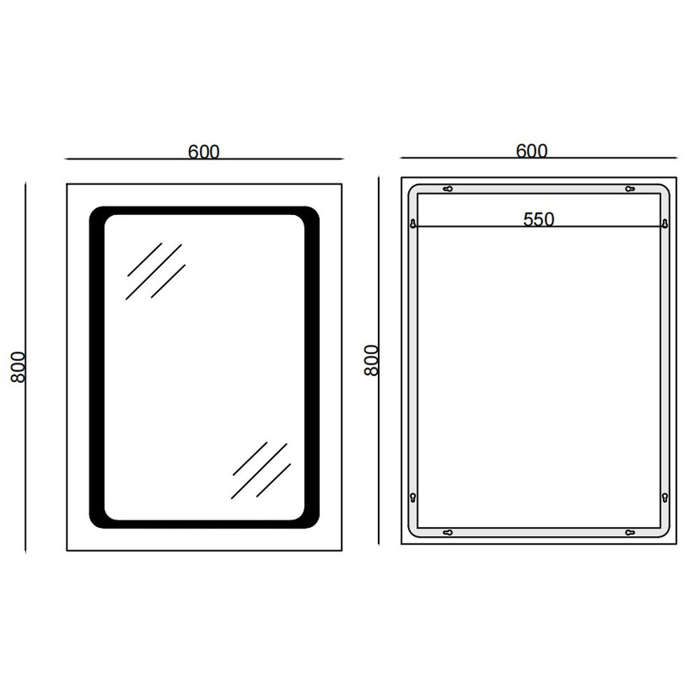 Дзеркало Mixxus TWEE MR09-80x60-REVERSE з LED Touch, Anti-fog, димером, регулюванням яскравості  ( MI6660 ) 22382 Харків - фото 2