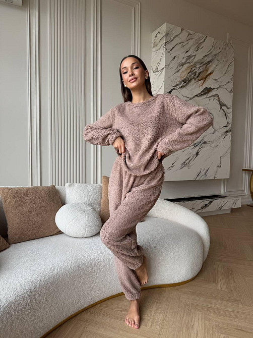 Жіноча махрова піжама Teddy Шоколадний 48/52 Харків - фото 4