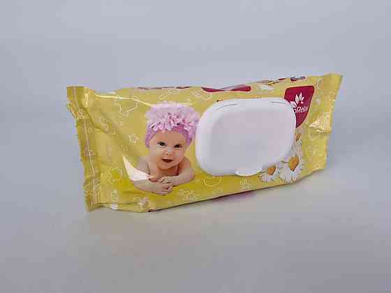 Волога серветка 72 шт з клапаном "EcoRelax" Ромашка (1 пачка) Харків