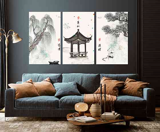 Модульная картина в гостиную / спальню   Японія    ART-166_3A 70х130 см Киев