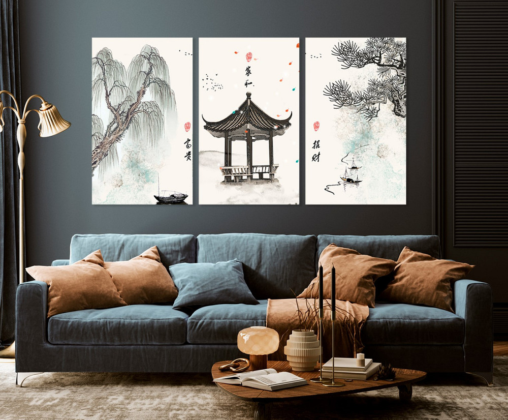 Модульная картина в гостиную / спальню   Японія    ART-166_3A 70х130 см Киев - изображение 3