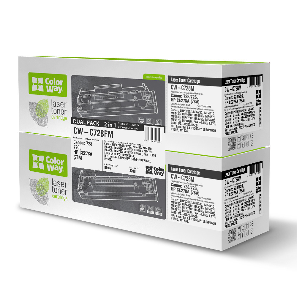 Картридж CW (CW-C728FM) Canon MF4410/LBP6200 Universal Dual Pack ( Black ) Харків - фото 1