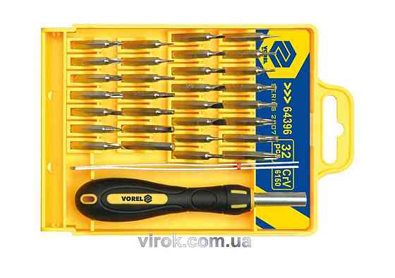 Викрутка для точних робіт VOREL з насадками Набір 32 шт. [10/50] Одесса