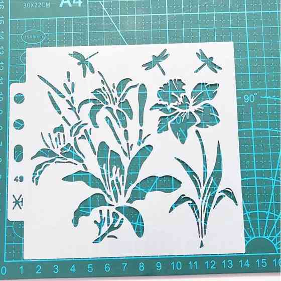 Трафарет для торта "Квіточки" - розмір 13*14см, харчовий пластик Київ