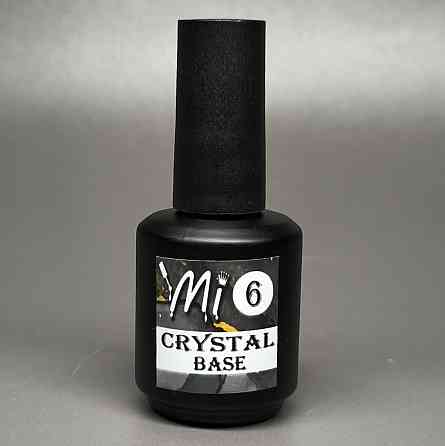 Crystal base Mi #6 (молочна база з чорно-біло-золотою стружкою) 15мл (пляшка з пензликом) Херсон