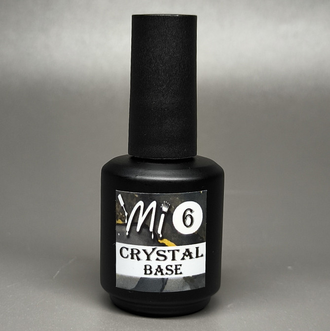 Crystal base Mi #6 (молочна база з чорно-біло-золотою стружкою) 15мл (пляшка з пензликом) Херсон - фото 1