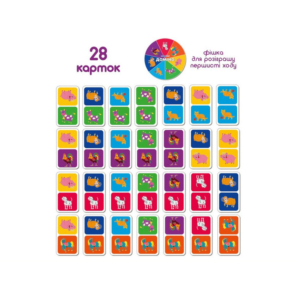 Дитяча розвивальна гра Доміно «Тварини» ME5032-22, 28 карток Вінниця - фото 3