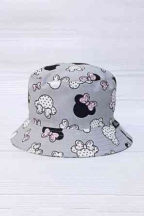 Панамка дитяча для дівчаток, 100% бавовна, матеріал котон,сіра, літня шапочка Крохатушка одяг Київ