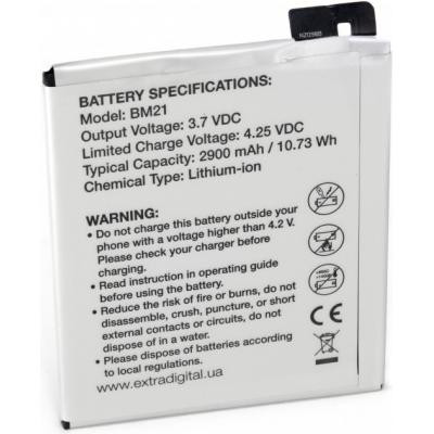 Аккумуляторная батарея Extradigital Xiaomi Mi Note (BM21) 2900 mAh (BMX6447) Винница - изображение 2