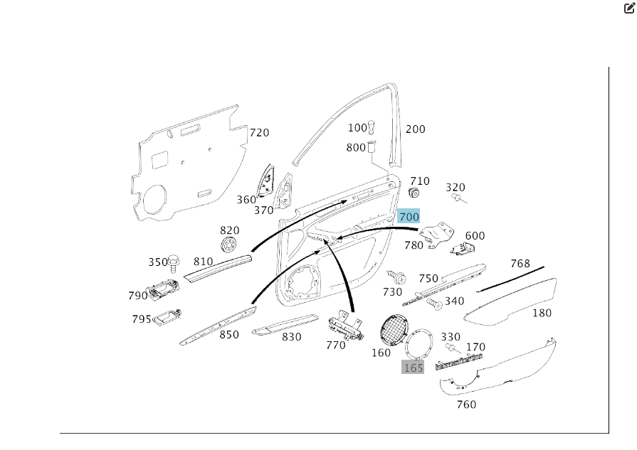 Mercedes-Benz  A1647200462 8K56 Карта передніх правих дверей бежева ML W164 GL X164 Одеса - фото 13