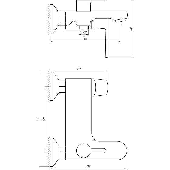 Смеситель для ванны Globus Lux Laguna GLA-0102N (000019195) Киев