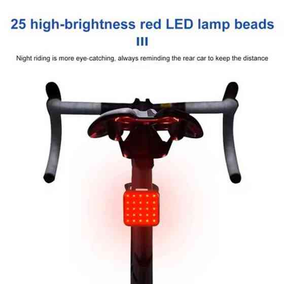 Розумний стоп-сигнал на велосипед MY-2107, 25LED, Ліхтар для велосипеда з відбивачем MQ-15 Львів