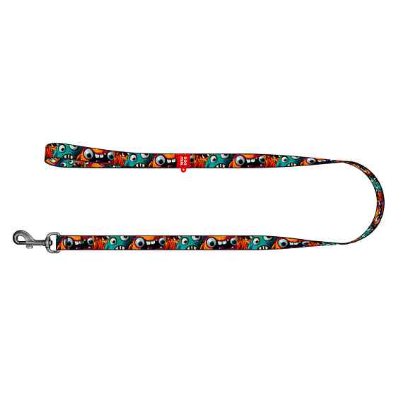 Повідець для собак нейлоновий WAUDOG Nylon, малюнок "Зубасті монстри", L-XXL, Ш 25 мм, Дов 200 Коломыя