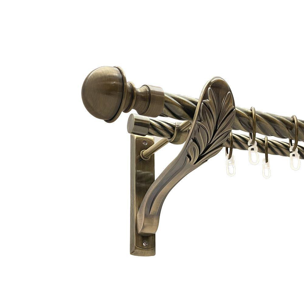 Карниз Orvit Бостон металевий дворядний ретро скручена труба кільце металеве Антик 25\19 мм 300 см (00-00018431) Львів - фото 1