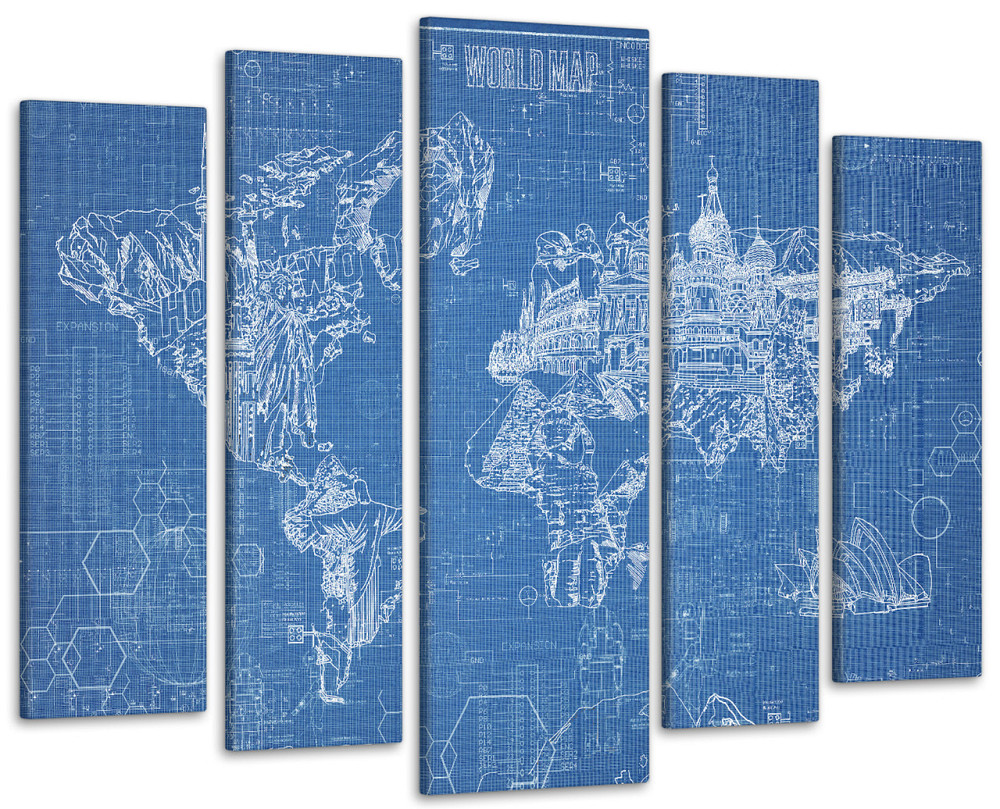 Модульная картина Карта мира Art-487_5 ( 80х118см ) Киев - изображение 1