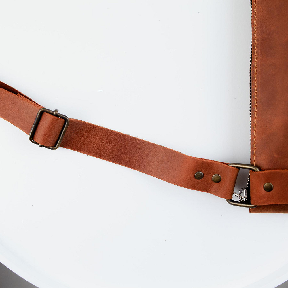 Сумка-месенджер з натуральної шкіри Crazy Horse, через плече (Світло-коричневий) Суми - фото 8