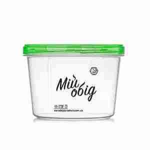 Контейнер для харчових продуктів 1л круглий прозорий/зелений Народний продукт Житомир