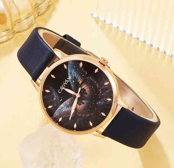 Подарочный набор для женщин Бабочка: наручные часы, браслет, ожерелье и серьги- без подарочной коробки, синий Киев