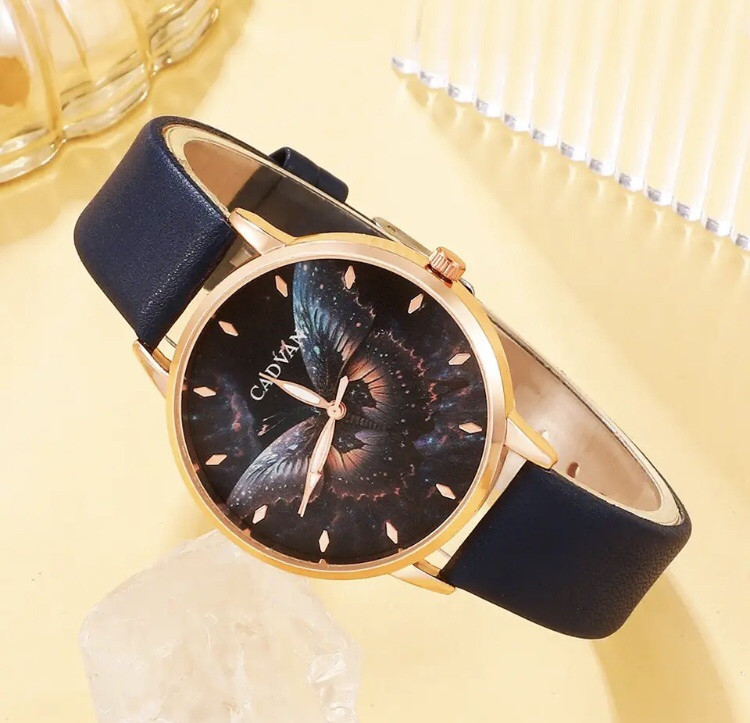 Подарочный набор для женщин Бабочка: наручные часы, браслет, ожерелье и серьги- без подарочной коробки, синий Киев - изображение 6