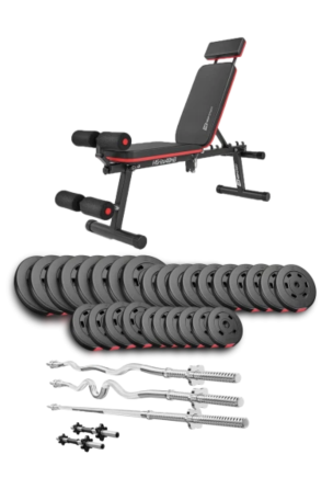 Набір Hop-Sport Premium 173кг з лавою HS-1035, штангами та гантелями Киев