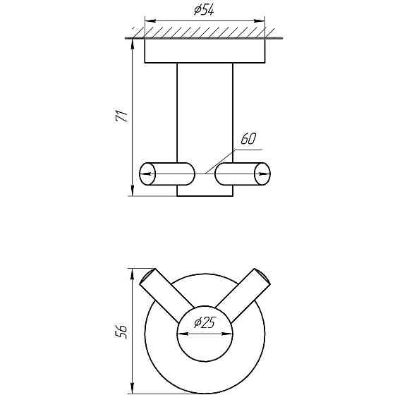 Гачок подвійний Globus Lux BS8415 чорний матовий SUS304 (000021193) Київ