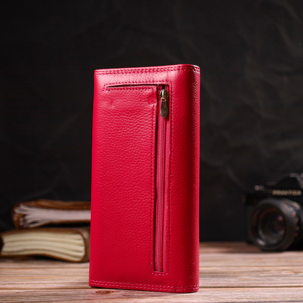 Яскравий гаманець для жінок з натуральної шкіри Boston 19422 Рожевий Київ - фото 2