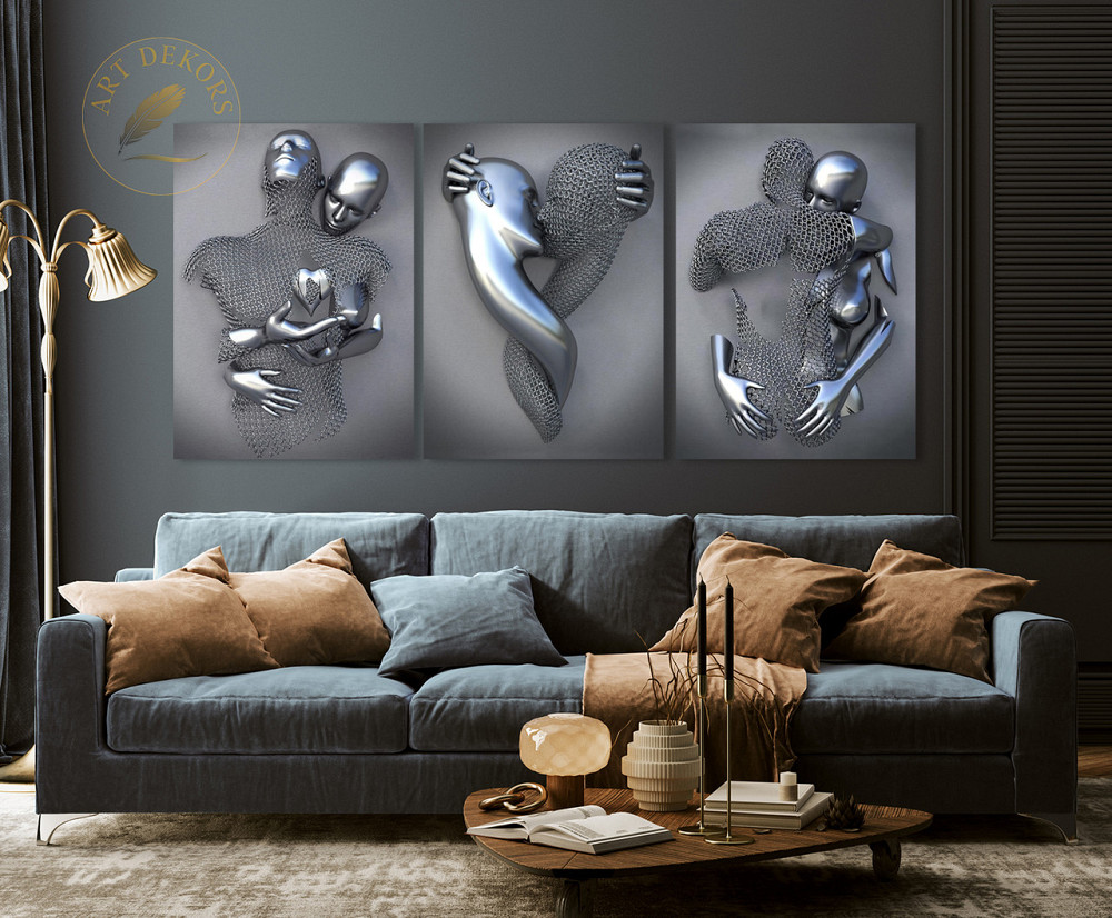 Модульна картина Закохані Абстракція Art-702_3 Київ - фото 2