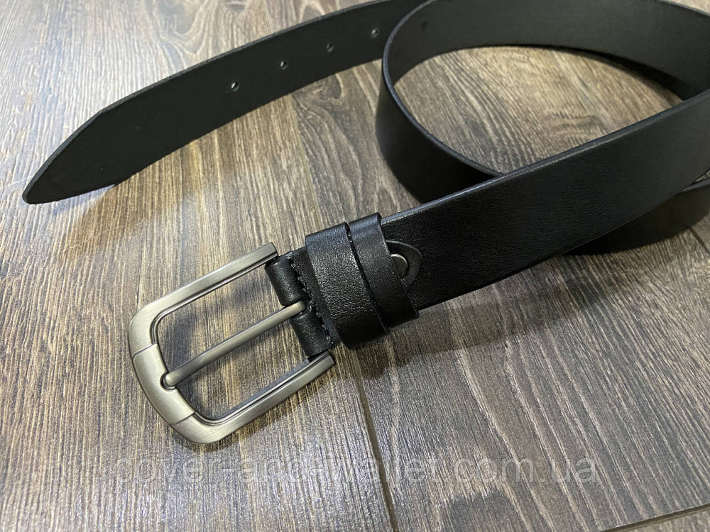 Класичний брючний чоловічий ремінь ST Leather 35 мм (чорний) Київ - фото 7